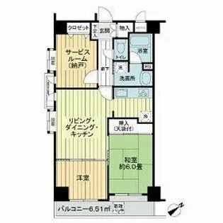 ライオンズマンション南藤沢【8階】の間取り