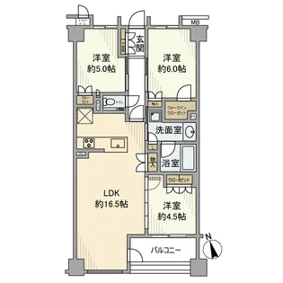 リビオ宮崎台レジデンス【3階】の間取り