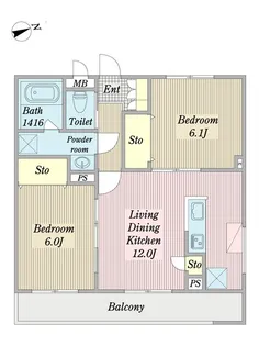 グラーツィアB棟【3階】の間取り