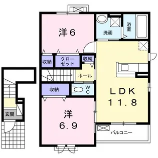 エヴァーグリーン納富分II【2階】の間取り