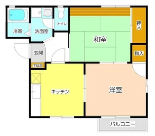 コーポ金子F棟【1階】の間取り