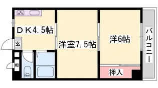 シティエステート城南【4階】の間取り