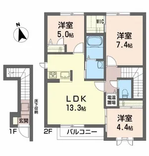 そらりすの庄B【2階】の間取り
