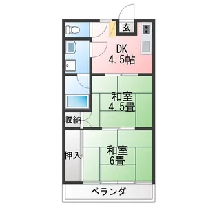 ふじハイツ【1階】の間取り