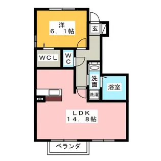 ラビアンローズ徳重 B棟【1階】の間取り