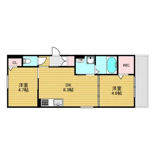 クリエオーレ佃【1階】の間取り