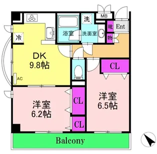 グランディールはるひ野【3階】の間取り