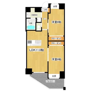 クレセント東谷山【6階】の間取り
