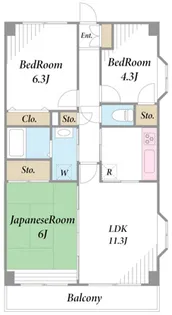 第2プレミール東久留米【5階】の間取り