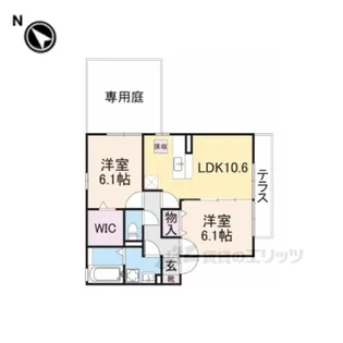 クリスタル・メゾンB棟【1階】の間取り