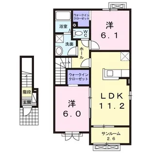 メゾンフランD【2階】の間取り