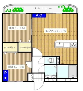 ハイツリーマンション【2階】の間取り