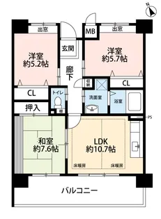 OPH千里西町緑地【3階】の間取り