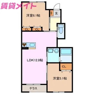 ボンヌール【1階】の間取り