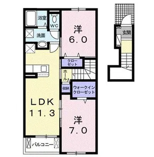パシフィックサイドE【2階】の間取り