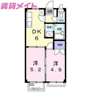 エースビレッジA【1階】の間取り