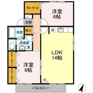 グランドハイツ高野【1階】の間取り
