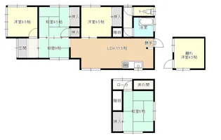 岡山県岡山市北区足守【一戸建】の間取り