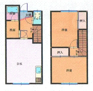 コーポ五和A【1階】の間取り