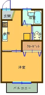 ハイツフレンド天川大島【1階】の間取り