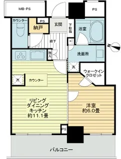 ライオンズタワー神戸元町【7階】の間取り