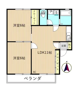 スカイコート峰【2階】の間取り