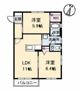 メゾンスカイヒルズQ棟【2階】の間取り