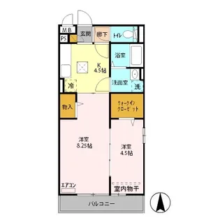 プランドール幸房 弐番館【1階】の間取り