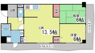 ヴァンヴェール六甲【4階】の間取り