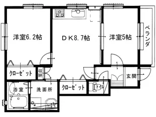 2DKの間取り画像