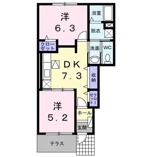 マイクレインC【1階】の間取り