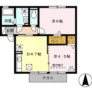 グランモアK B棟【1階】の間取り