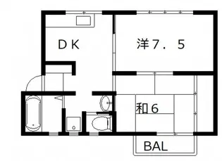 第1コーポ平野【2階】の間取り