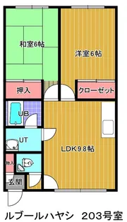 ルブールハヤシ【2階】の間取り