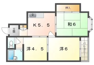 赤井マンション香里【4階】の間取り