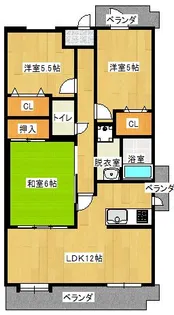 福岡県久留米市六ツ門町【マンション】の間取り