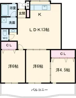 サザンキャッスル【3階】の間取り