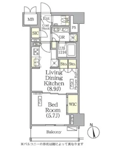 ザ・パークハビオ神楽坂レジデンスSouth【2階】の間取り