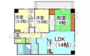 グリーンビレッジ北方【2階】の間取り