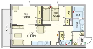 (シニア限定)グランビレッジ橋本【3階】の間取り