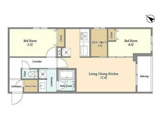 アジュールテラス目黒祐天寺【1階】の間取り