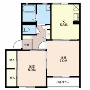 ディアス堀川【2階】の間取り