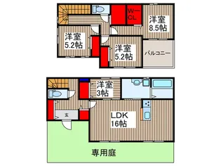 埼玉県所沢市大字中富【一戸建】の間取り
