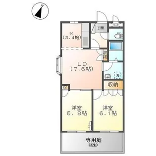 シャン・カルフール【1階】の間取り