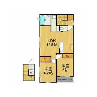 シャンド・フルール・E【2階】の間取り