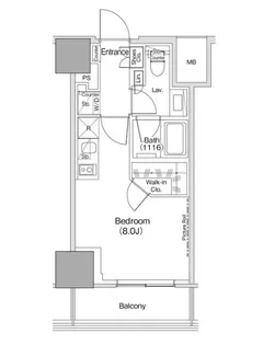 ザ・パークハビオ荏原中延駅前【8階】の間取り