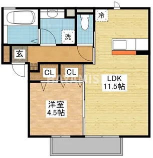 ヴェルジェ矢上【1階】の間取り