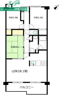 サンマンションエルステージ松阪二番館【6階】の間取り