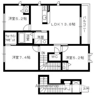 エル・メゾン新徳 A棟【2階】の間取り