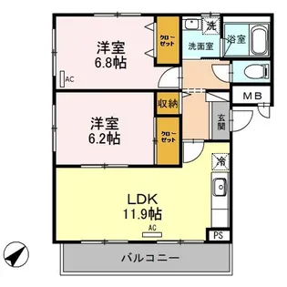 クリスタルパレス【1階】の間取り